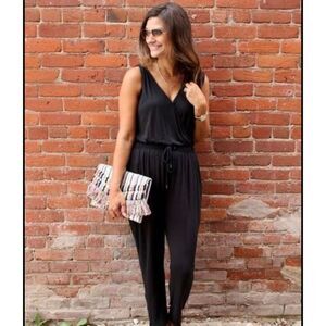 Vince Camuto Black, Tie Front, Tank Jumpsuit Size 2